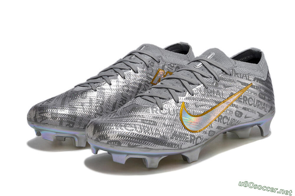 Unisex Nike Air Zoom Mercurial Vapor 15 Elite FG Football Boots - Silver/Gold 5