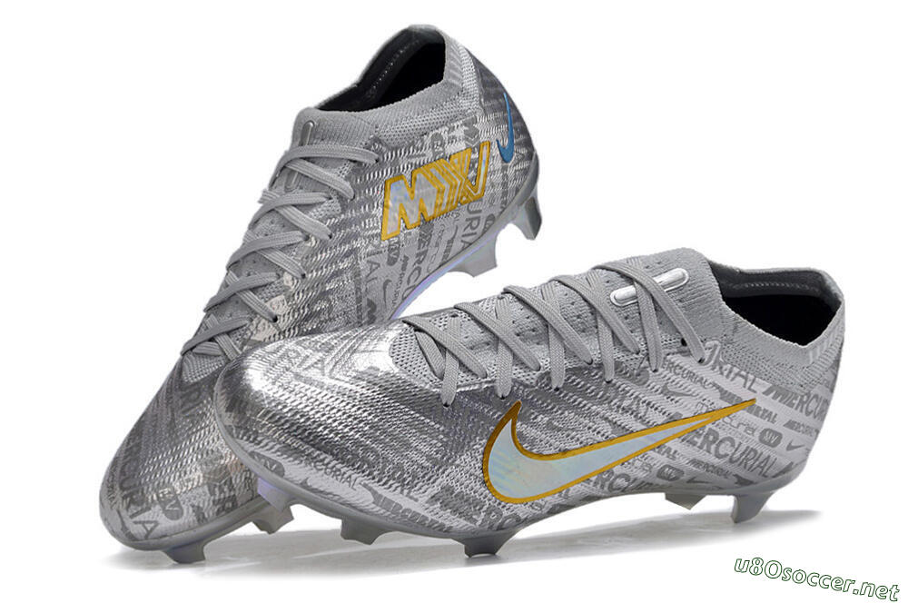Unisex Nike Air Zoom Mercurial Vapor 15 Elite FG Football Boots - Silver/Gold 6