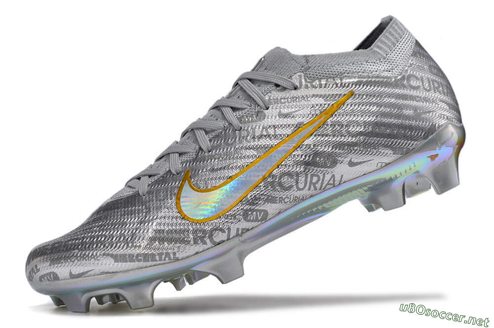 Unisex Nike Air Zoom Mercurial Vapor 15 Elite FG Football Boots - Silver/Gold 8