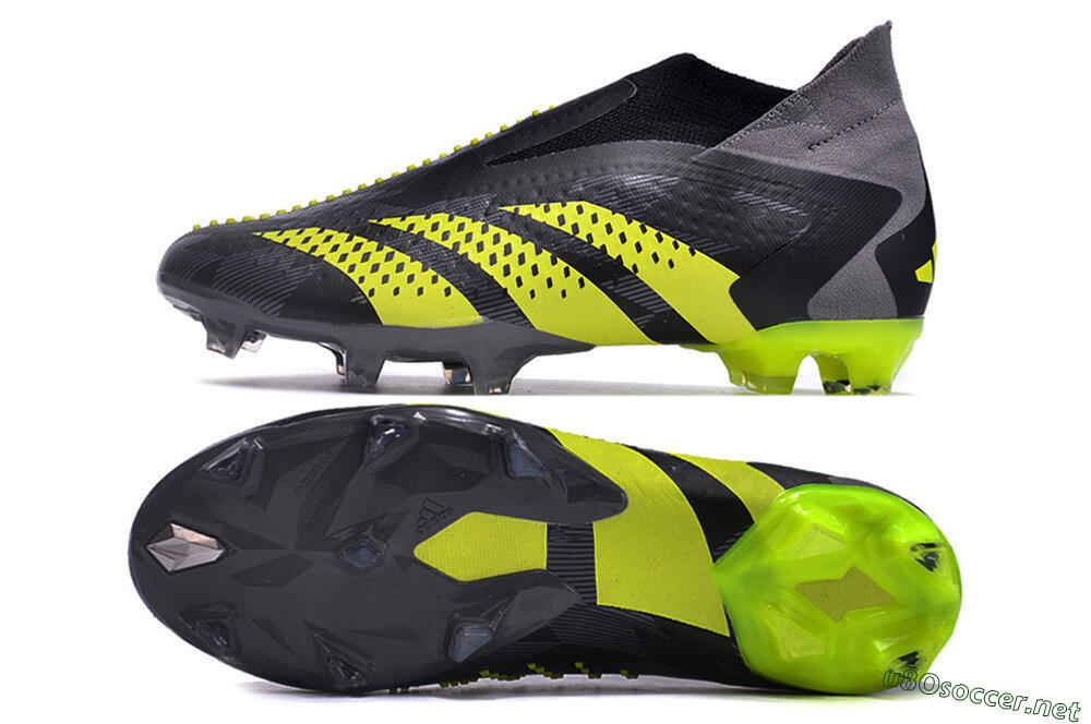 Men's Adidas Predator Accuracy+ FG Football Boots - Black/Grey/Yellow 1