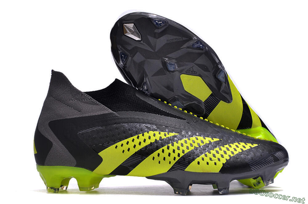 Men's Adidas Predator Accuracy+ FG Football Boots - Black/Grey/Yellow 2