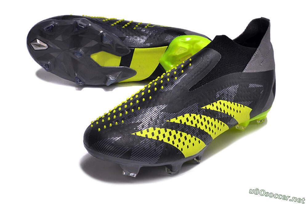 Men's Adidas Predator Accuracy+ FG Football Boots - Black/Grey/Yellow 3