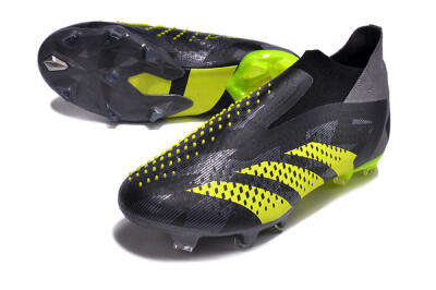 Men's Adidas Predator Accuracy+ FG Football Boots - Black/Grey/Yellow