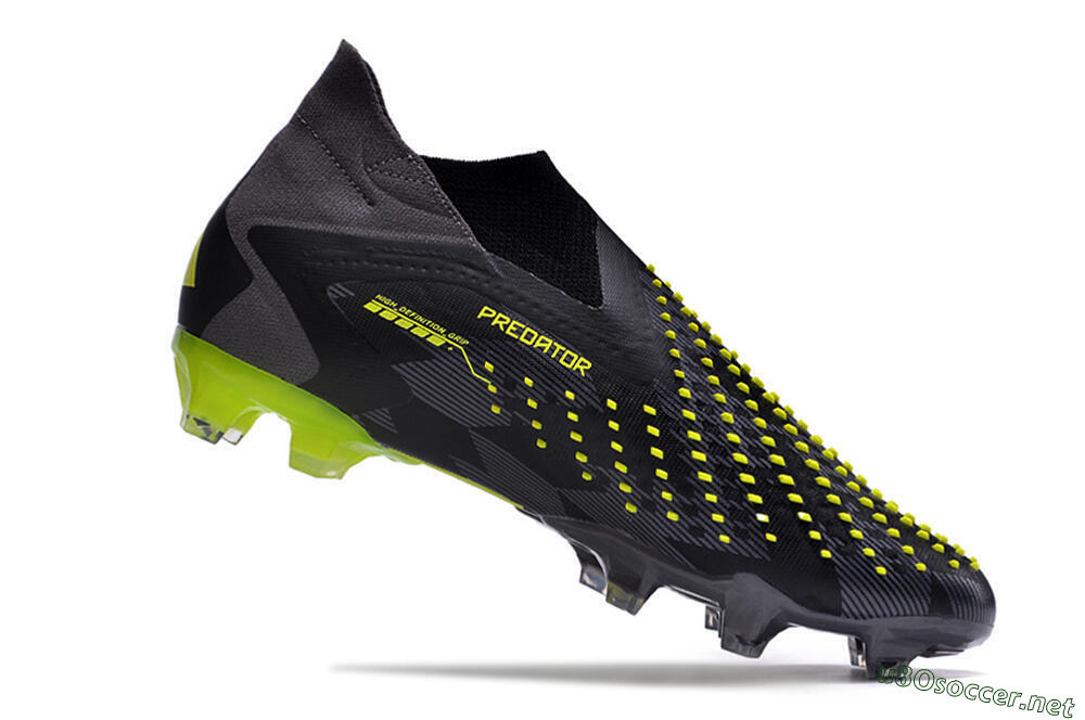 Men's Adidas Predator Accuracy+ FG Football Boots - Black/Grey/Yellow 4
