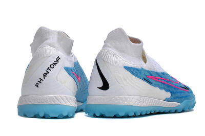 Men's Nike Phantom GX Elite DF Link TF Football Shoes - White/Blue/Pink