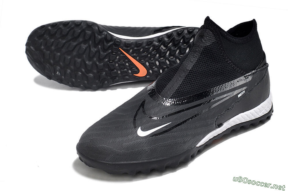 Men's Nike Phantom GX Elite DF Link TF Football Shoes - Black/Grey/White 3