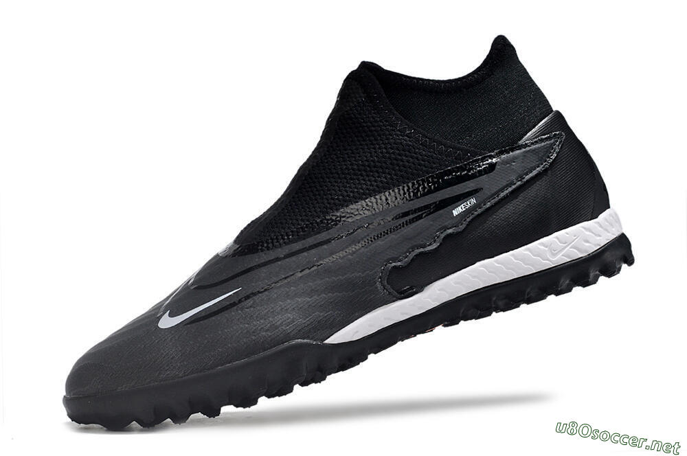 Men's Nike Phantom GX Elite DF Link TF Football Shoes - Black/Grey/White 5