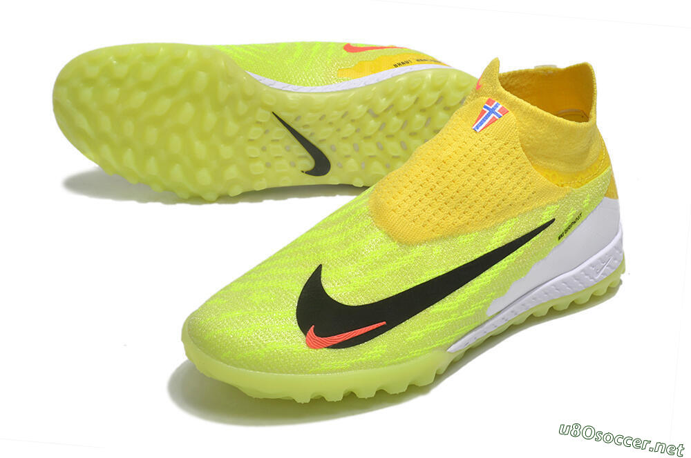 Men's Nike Phantom GX Elite DF Link TF Football Shoes - Yellow/Black/Red 3