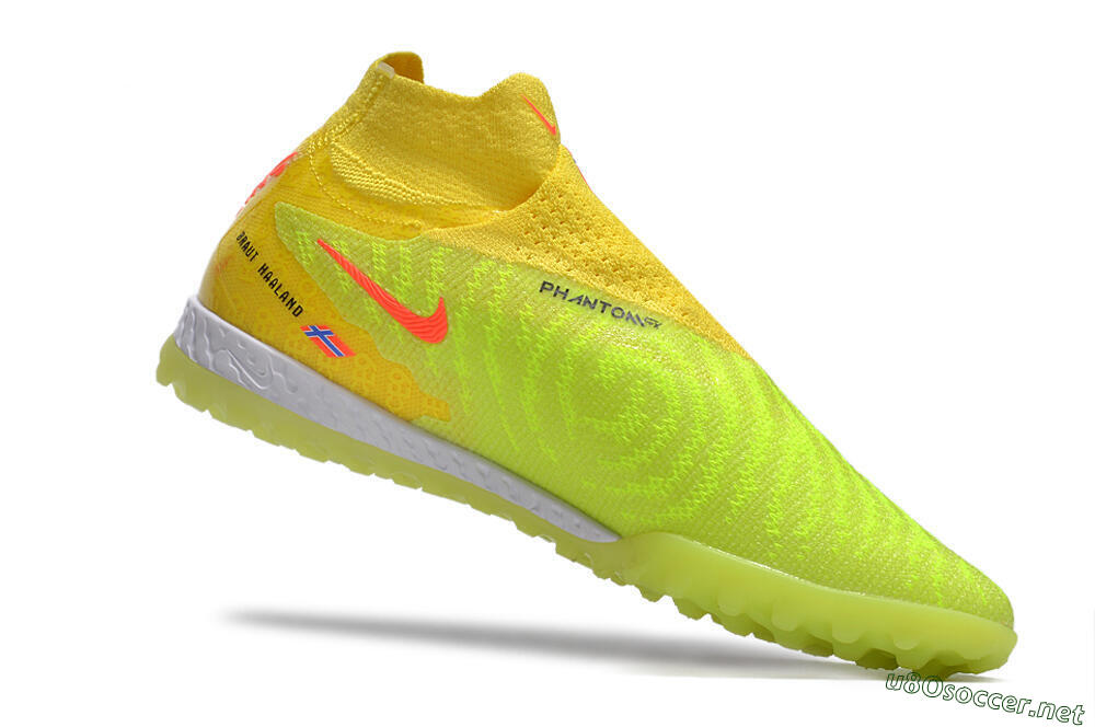 Men's Nike Phantom GX Elite DF Link TF Football Shoes - Yellow/Black/Red 4