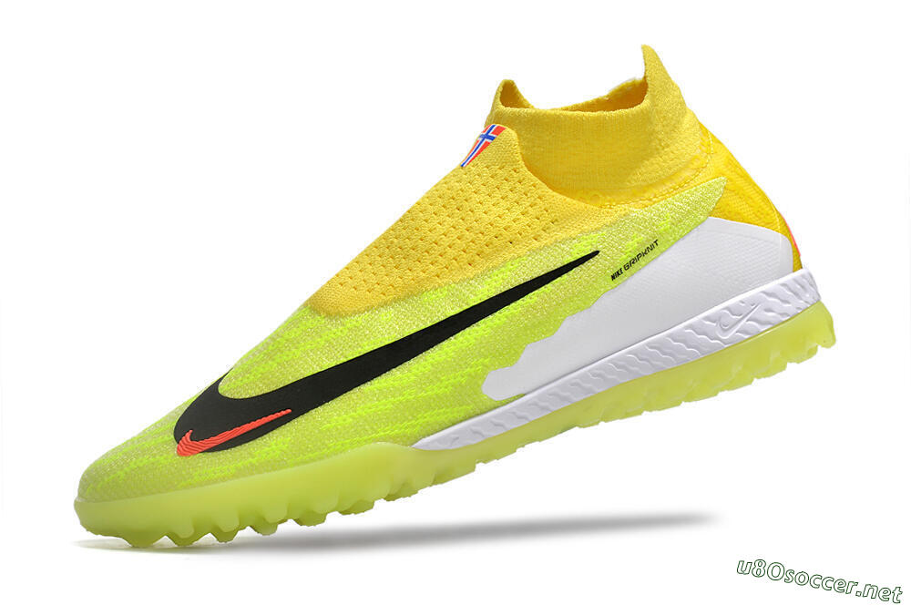 Men's Nike Phantom GX Elite DF Link TF Football Shoes - Yellow/Black/Red 5