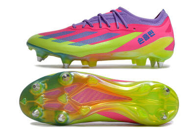Men's Adidas X Crazyfast.1 SG Football Boots - Purple/Pink/Blue/Yellow