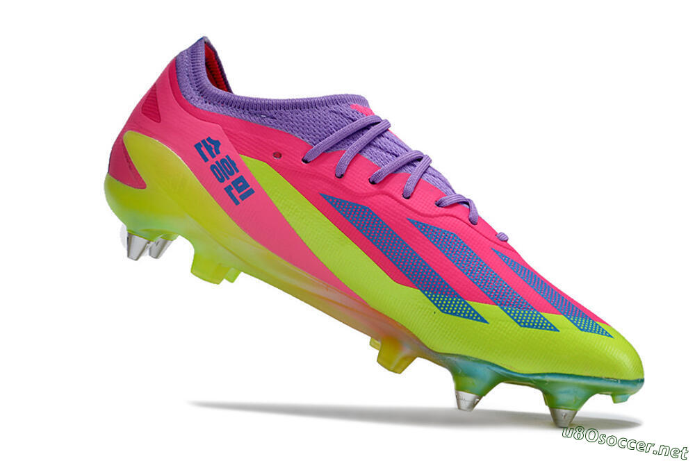 Men's Adidas X Crazyfast.1 SG Football Boots - Purple/Pink/Blue/Yellow 4