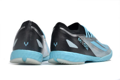 Men's Adidas X Crazyfast.1 IC Football Shoes - Silver/Blue/Black