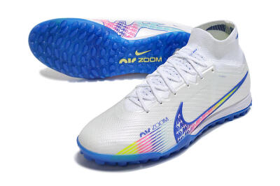 Men's Nike Air Zoom Mercurial Superfly 9 Elite TF Football Shoes - White/Blue/Pink