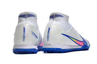 Men's Nike Air Zoom Mercurial Superfly 9 Elite TF Football Shoes - White/Blue/Pink