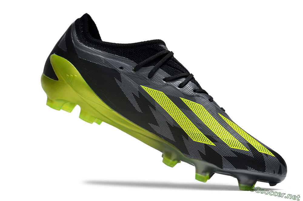 Men's Adidas x Crazyfast.1 FG Football Boots - Black/Green 4