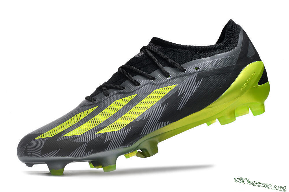 Men's Adidas x Crazyfast.1 FG Football Boots - Black/Green 5