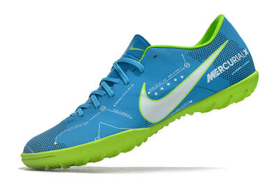 Men's NIke Mercuricalx Victory 6 TF Football Shoes - Blue/Silver/Green
