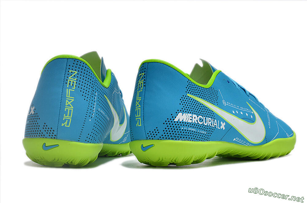 Men's NIke Mercuricalx Victory 6 TF Football Shoes - Blue/Silver/Green 6