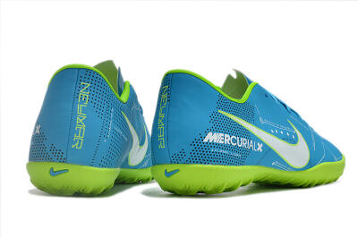Men's NIke Mercuricalx Victory 6 TF Football Shoes - Blue/Silver/Green