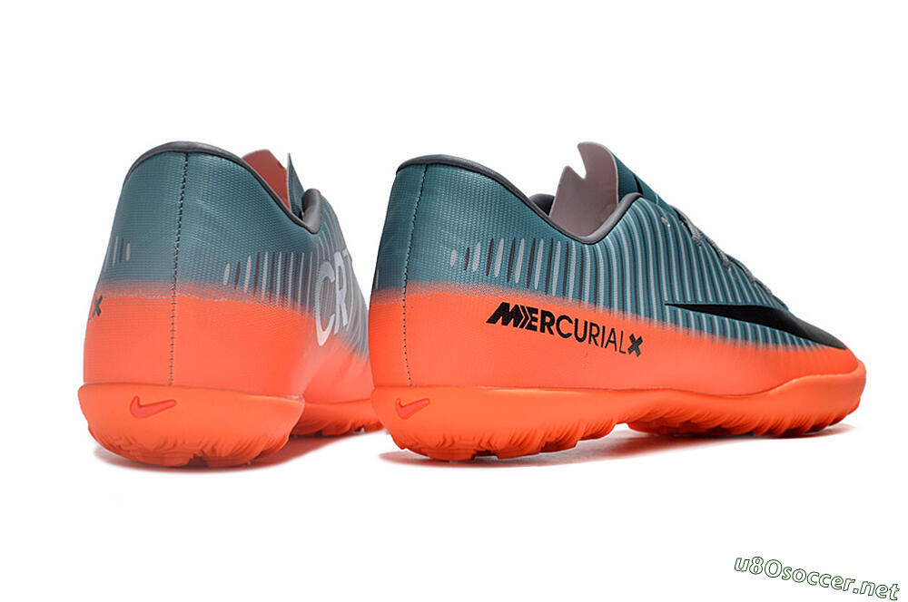 Men's NIke Mercuricalx Victory 6 TF Football Shoes - Blue/Black/Orange 6