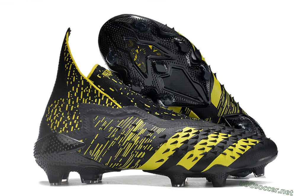 Men's Adidas Predator Freak.1 FG Football Boots - Black/Yellow 2