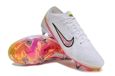 Men's Nike Air Zoom Mercurial Vapor 15 Elite SG Football Boots - White/Pink/Yellow/Black