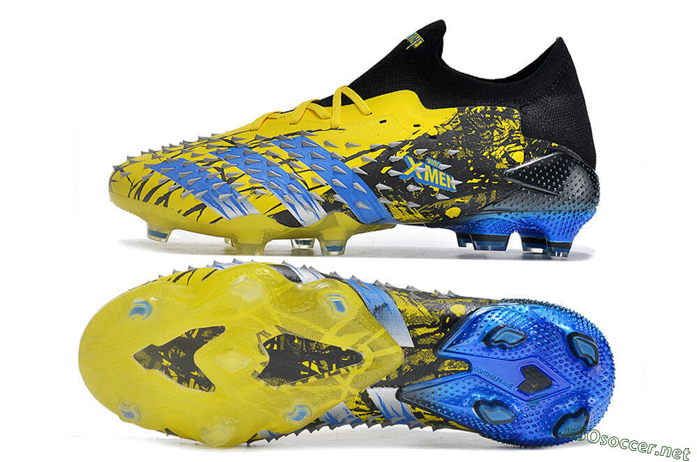 Men's Adidas Predator Freak.1 Low FG Football Boots - Yellow/Black/Blue 1