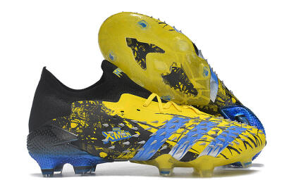 Men's Adidas Predator Freak.1 Low FG Football Boots - Yellow/Black/Blue