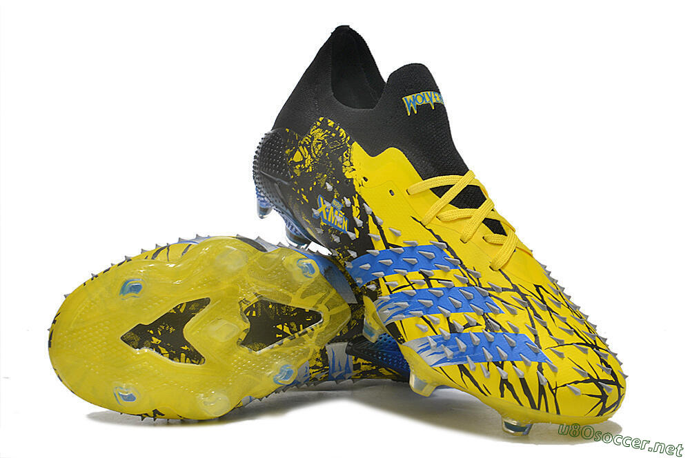 Men's Adidas Predator Freak.1 Low FG Football Boots - Yellow/Black/Blue 3