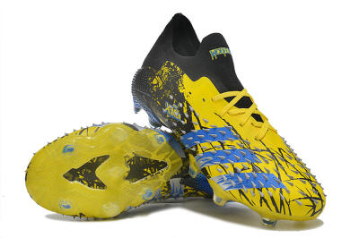 Men's Adidas Predator Freak.1 Low FG Football Boots - Yellow/Black/Blue