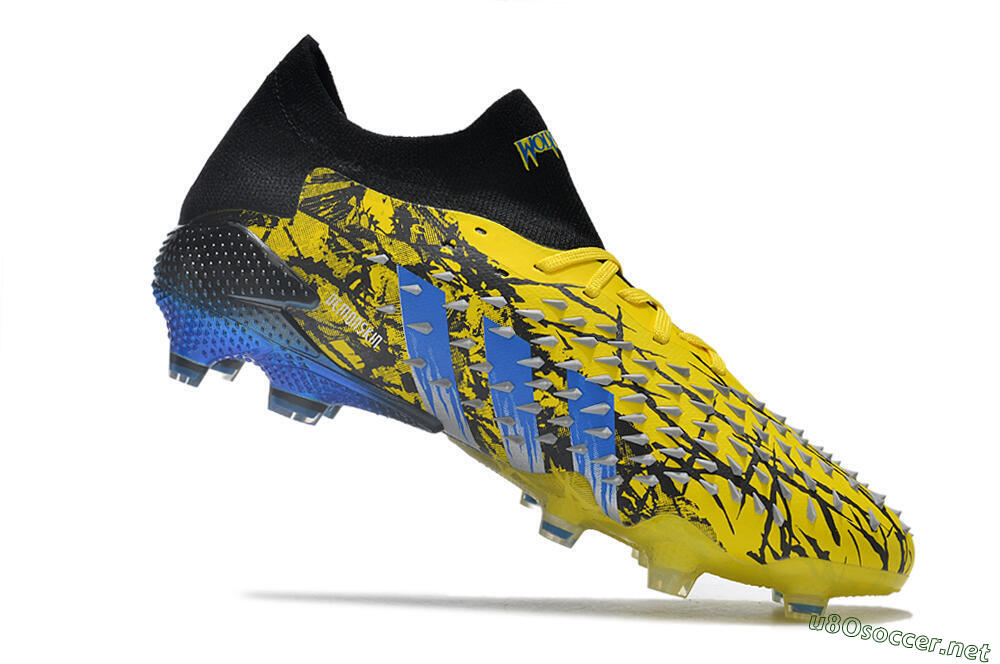 Men's Adidas Predator Freak.1 Low FG Football Boots - Yellow/Black/Blue 4