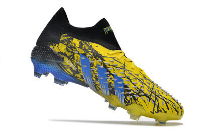 Men's Adidas Predator Freak.1 Low FG Football Boots - Yellow/Black/Blue