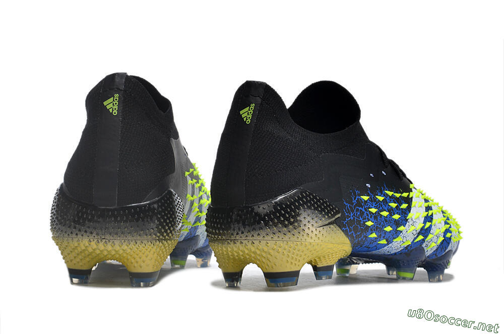 Men's Adidas Predator Freak.1 Low FG Football Boots - Black/Blue/Green 6