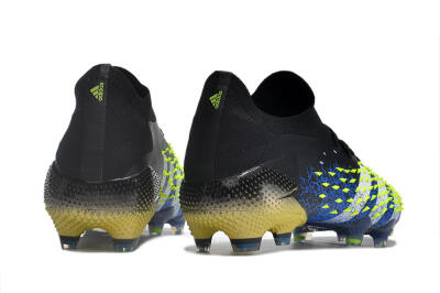 Men's Adidas Predator Freak.1 Low FG Football Boots - Black/Blue/Green