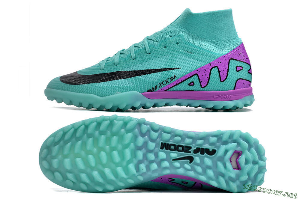Unisex Nike Air Zoom Mercurial Superfly 9 Elite TF Football Shoes - Blue/Black/Purple 1