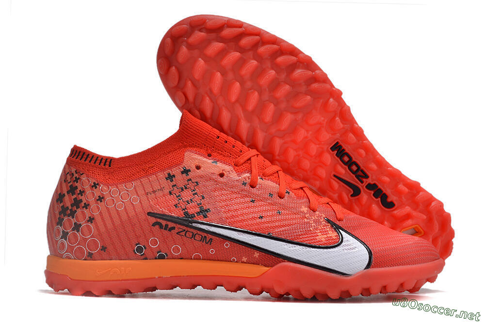 Unisex Nike Air Zoom Mercurial Vapor 15 Elite TF Football Shoes - Red/White/Black 2