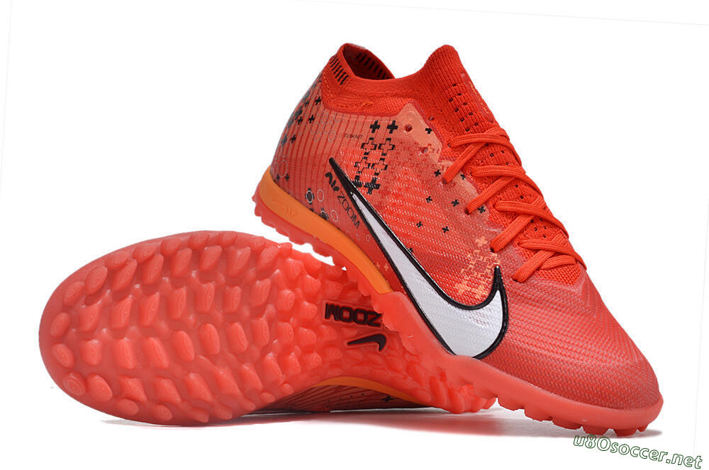 Unisex Nike Air Zoom Mercurial Vapor 15 Elite TF Football Shoes - Red/White/Black 3