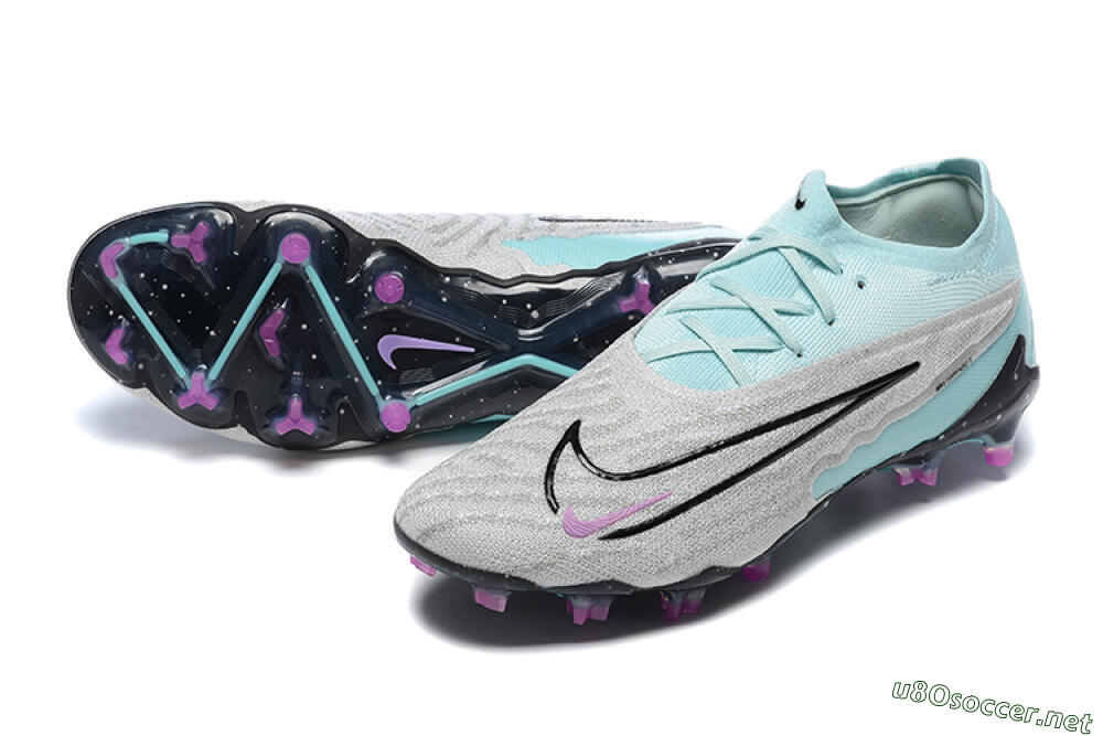 Men's Nike Phantom GX Elite FG Football Boots - Grey/Blue/Black 3