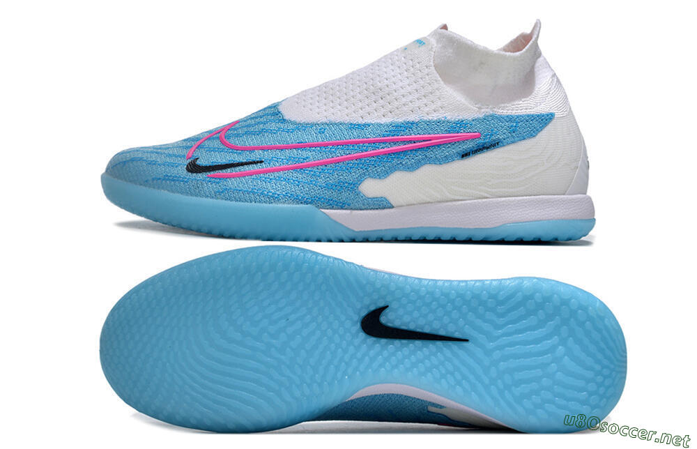 Men's Nike Phantom GX Elite DF IC Football Shoes - Blue/White/Pink 1