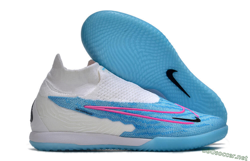 Men's Nike Phantom GX Elite DF IC Football Shoes - Blue/White/Pink 2