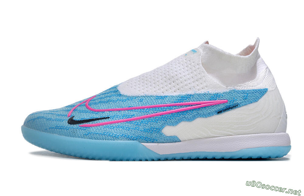Men's Nike Phantom GX Elite DF IC Football Shoes - Blue/White/Pink 0