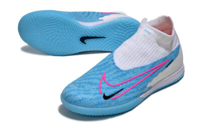 Men's Nike Phantom GX Elite DF IC Football Shoes - Blue/White/Pink