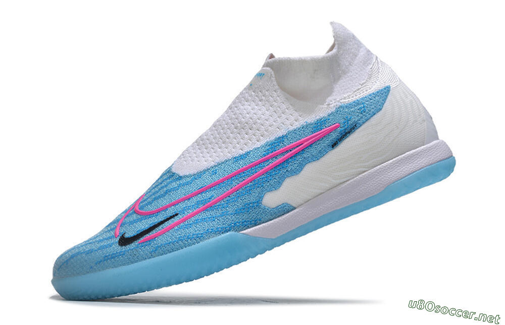 Men's Nike Phantom GX Elite DF IC Football Shoes - Blue/White/Pink 5