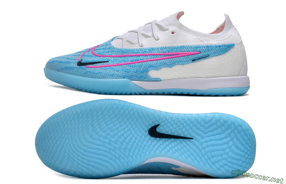 Men's Nike Phantom GX Elite IC Football Shoes - Blue/White/Pink 1