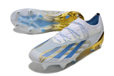 Men's Adidas X Crazyfast.1 SG Football Boots - White/Blue/Gold
