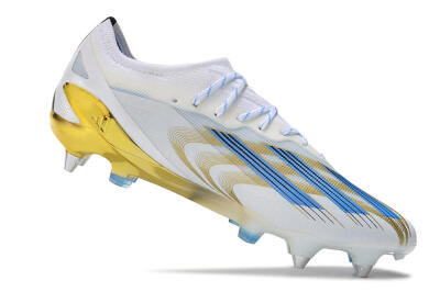 Men's Adidas X Crazyfast.1 SG Football Boots - White/Blue/Gold