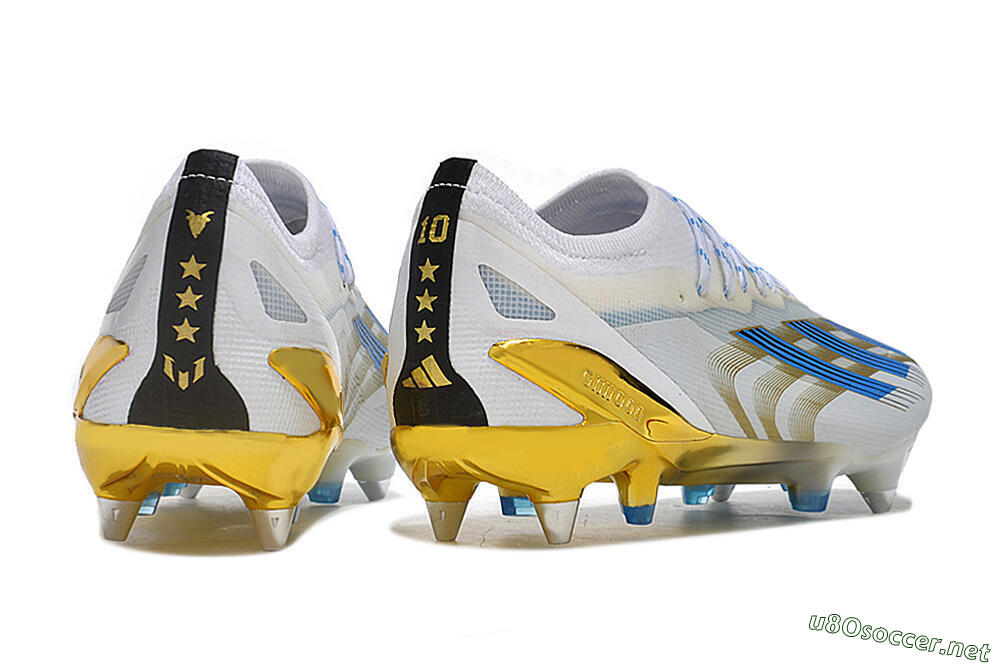 Men's Adidas X Crazyfast.1 SG Football Boots - White/Blue/Gold 6