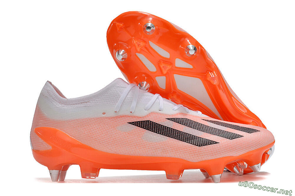 Men's Adidas X Crazyfast.1 SG Football Boots - White/Orange/Black 2