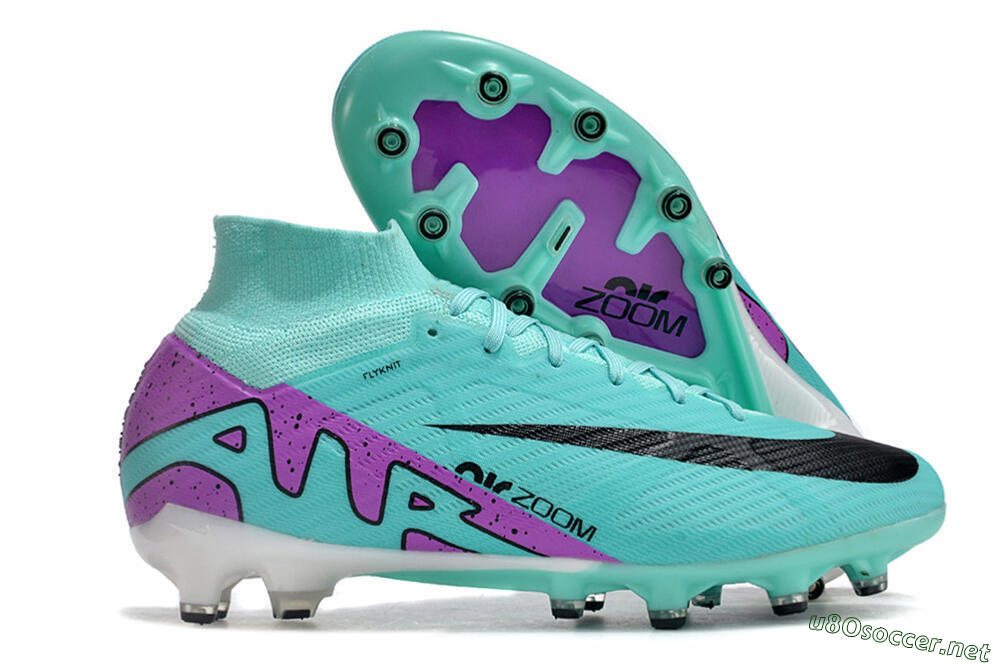 Men's Nike Air Zoom Mercurial Superfly 9 Elite AG Football Boots - Blue/Purple/Black 2